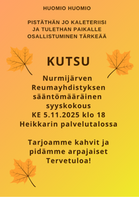 5.11 Sääntömääräinen syyskokous, arpajaiset